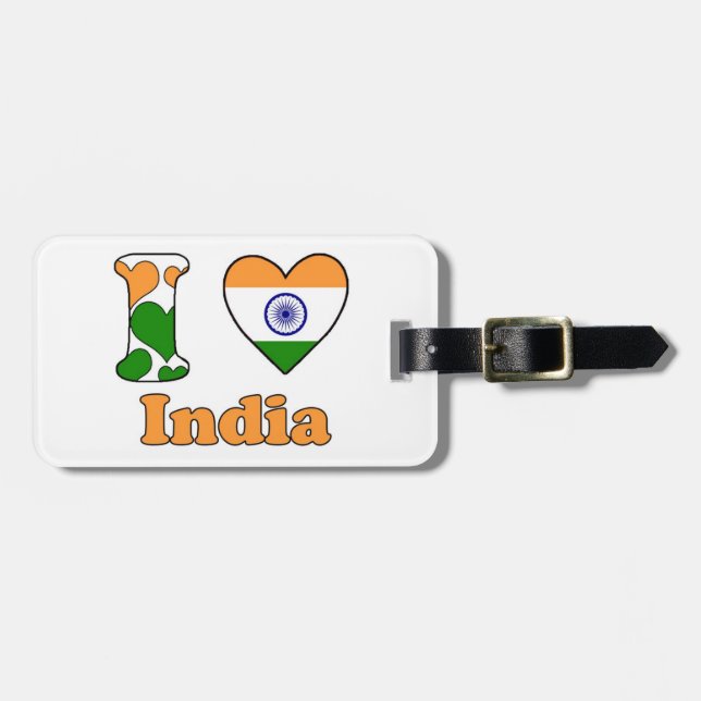 Etiqueta De Bagagem I love India (Frente Horizontal)