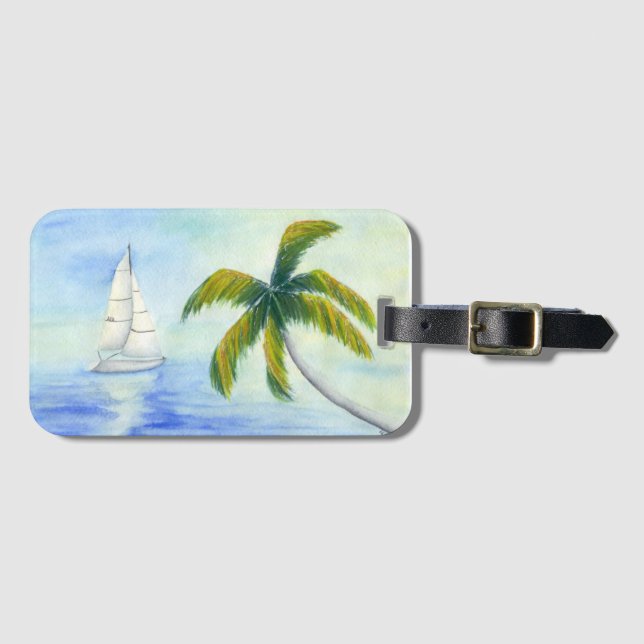 Etiqueta De Bagagem Iate no mar Palma (Frente Horizontal)