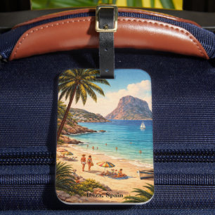 Etiqueta De Bagagem Ibiza Espanha Arte de Praia Retro – Viagens Antiga