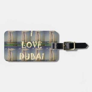 Etiqueta De Bagagem Iconic Dubai: design de Vetor "Eu Amo Dubai"