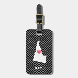 Etiqueta De Bagagem Idaho Map Home State Love com Coração Personaliz