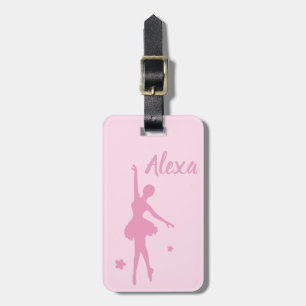 Etiqueta De Bagagem Identificador de bagagem de bailarina cor-de-rosa