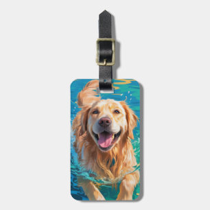 Etiqueta De Bagagem Identificador de Bagagem Golden Retriever