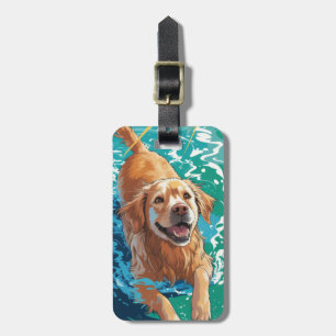 Etiqueta De Bagagem Identificador de Bagagem Golden Retriever