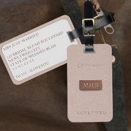 Etiqueta De Bagagem Identificador de Bagagem Lua de Mel Mrs Rose Gold
