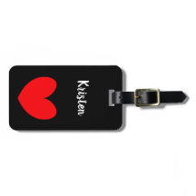 Identificador de mala preto personalizado com cora