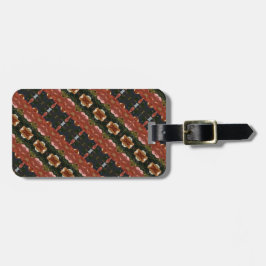 Etiqueta De Bagagem Ikat verde e âmbar 6