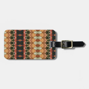 Etiqueta De Bagagem Ikat Verde e Amber 4