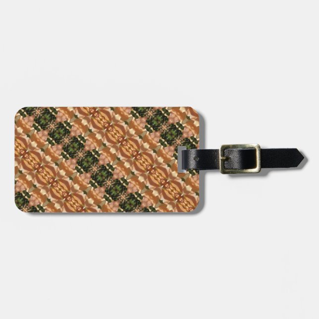 Etiqueta De Bagagem Ikat Verde e Amber 8 (Frente Horizontal)