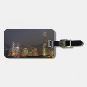 Etiqueta De Bagagem Ilha de Hong Kong à noite