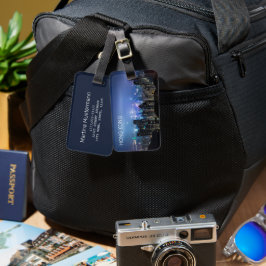 Etiqueta De Bagagem Ilha de Hong Kong - Skyline Panorama Night Souveni