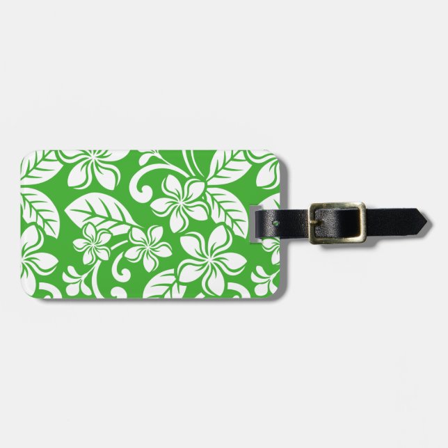 ETIQUETA DE BAGAGEM ILHA PLUMÉRIA (CITRUS VERDE) (Frente Horizontal)