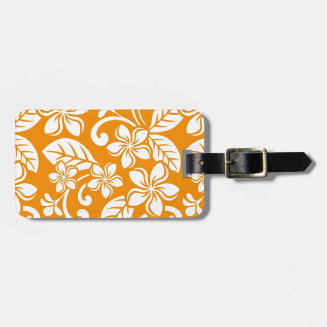 ETIQUETA DE BAGAGEM ILHA PLUMERIA (LARANJA) (Frente Horizontal)