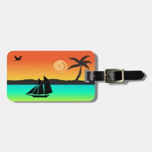 Etiqueta De Bagagem Ilha Sunset