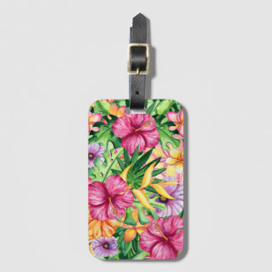 Etiqueta De Bagagem Ilha tropical destino das flores havaianas