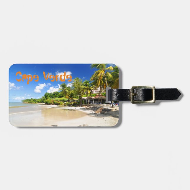 Etiqueta De Bagagem Ilha tropical em Cabo Verde (Frente Horizontal)