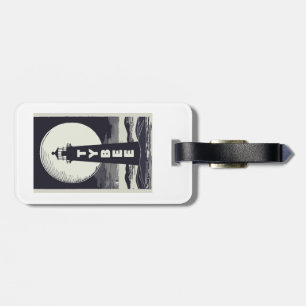 Etiqueta De Bagagem Ilha Tybee Georgia Lighthouse Moon