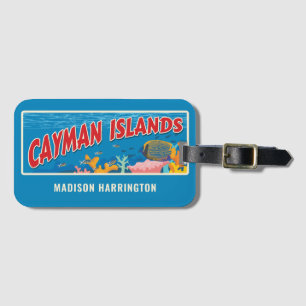 Etiqueta De Bagagem Ilhas Cayman de Nome Personalizado