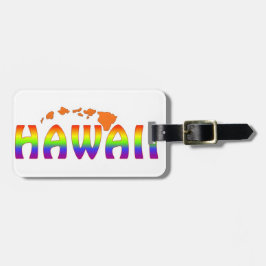 Etiqueta De Bagagem Ilhas laranja Rainbow Hawaii