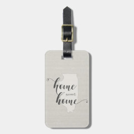 Etiqueta De Bagagem Illinois - Home Sweet Home Burlap look