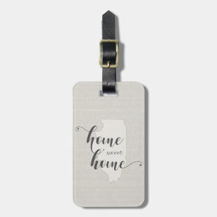 Etiqueta De Bagagem Illinois - Home Sweet Home Burlap look