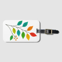 Ilustração Colorida de Ramificação Folha