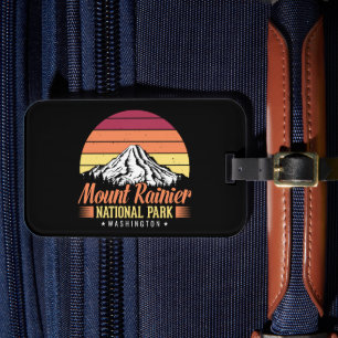 Etiqueta De Bagagem Ilustração Colorida Retro do Monte Rainier
