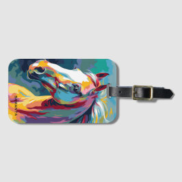 Etiqueta De Bagagem Ilustração da Cabeça de Cavalo das Aquarelas