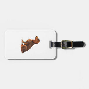 Etiqueta De Bagagem Ilustração de cachorro Dachshund com pelo longo vi