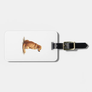 Etiqueta De Bagagem Ilustração de Cão Amante de Retriever Dourado Vint
