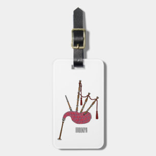 Etiqueta De Bagagem Ilustração de desenho animado de Bagpipe