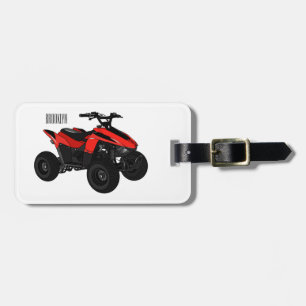 Etiqueta De Bagagem Ilustração de desenho animado de bicicleta atv