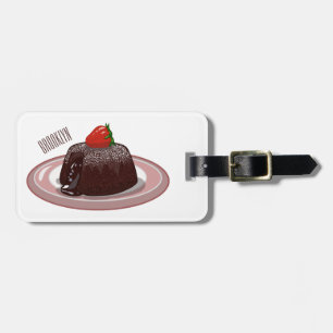Etiqueta De Bagagem Ilustração de desenho animado de bolo de lava de c