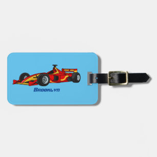 Etiqueta De Bagagem Ilustração de desenho animado de carros de alta ve