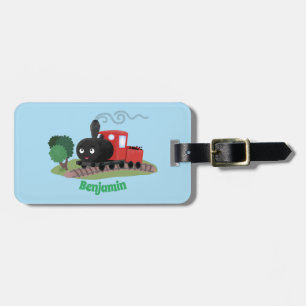 Etiqueta De Bagagem Ilustração de desenho animado de locomotiva de com