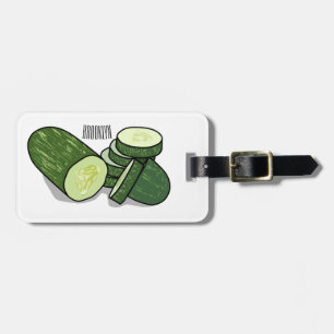 Etiqueta De Bagagem Ilustração de desenho animado de pepino