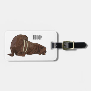 Etiqueta De Bagagem Ilustração de desenho animado de Walrus