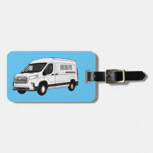 Etiqueta De Bagagem Ilustração de desenho de carrinha de entrega