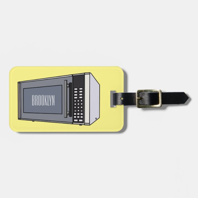 Etiqueta De Bagagem Ilustração de desenho em micro-ondas (Frente Horizontal)