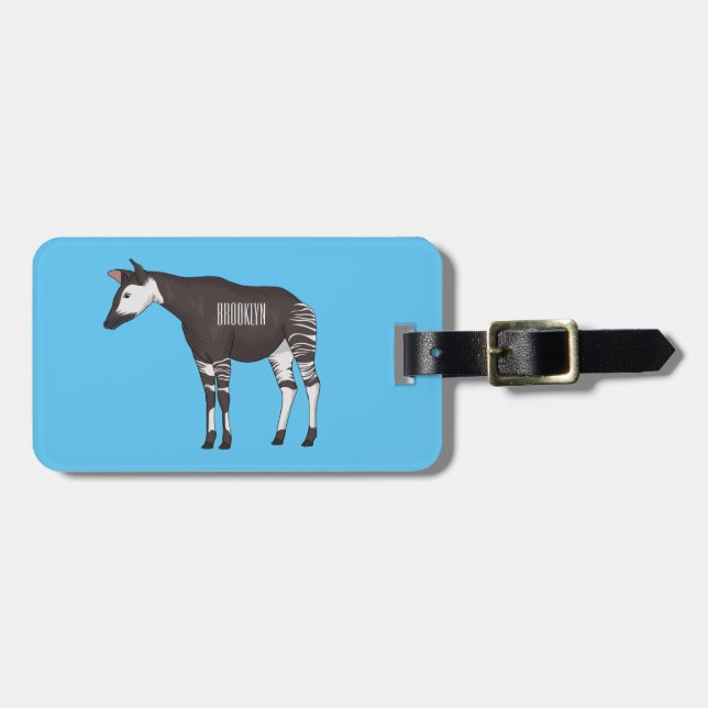 Etiqueta De Bagagem Ilustração de desenho em Okapi (Frente Horizontal)