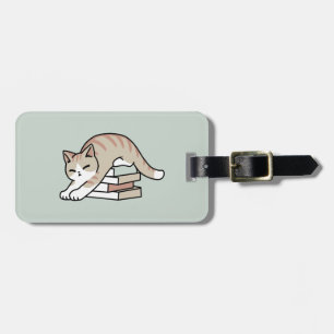 Etiqueta De Bagagem Ilustração de Gato do Livro ao Longo - Enrolada e