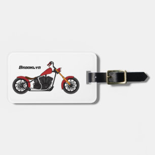 Etiqueta De Bagagem Ilustração de moto estilo Chopper
