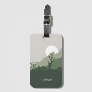 Etiqueta De Bagagem Ilustração de Natureza de Nome Personalizado