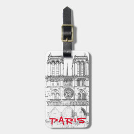 Etiqueta De Bagagem Ilustração de Notre Dame de Paris