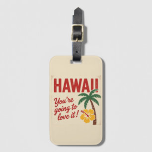 Etiqueta De Bagagem Ilustração de Viagem das Ilhas Havaianas Vintage R