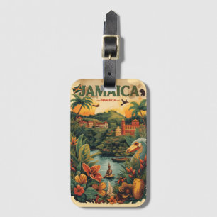 Etiqueta De Bagagem Ilustração de viagem Jamaica em estilo retrô