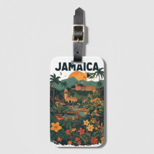 Etiqueta De Bagagem Ilustração de Viagem Jamaica Estilo Vintage