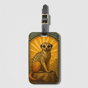 Etiqueta De Bagagem Ilustração do Art Deco Meerkat