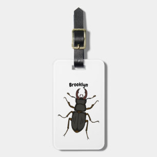 Etiqueta De Bagagem Ilustração do inseto do besouro do Stag