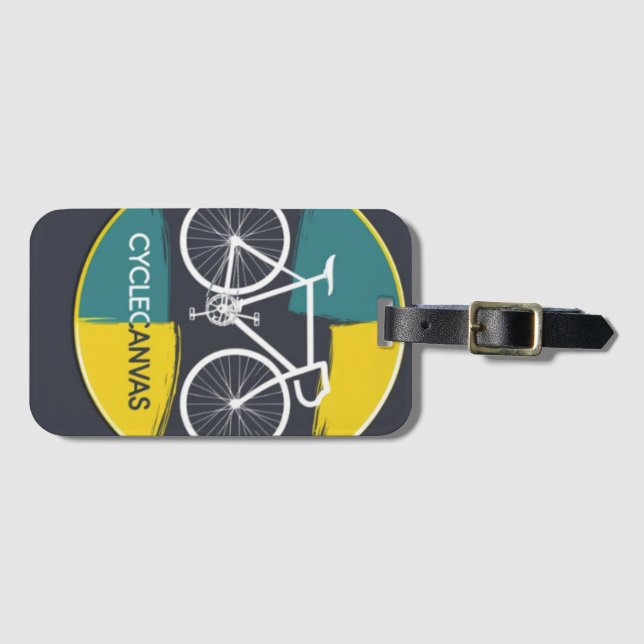 Etiqueta De Bagagem Ilustração Mínima de Bicicleta –  (Frente Horizontal)
